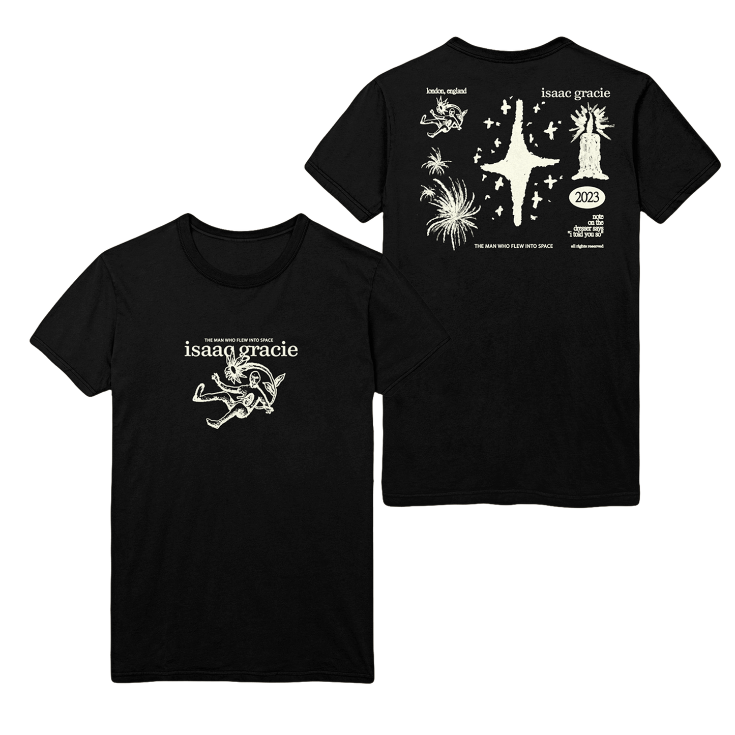 The Man Who Flew Into Space Black T-Shirt