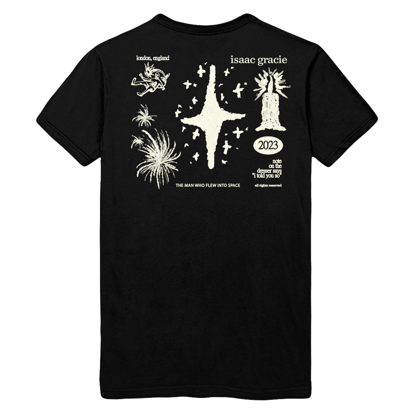 The Man Who Flew Into Space Black T-Shirt