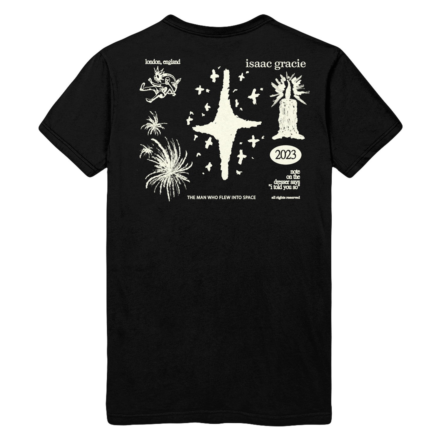 The Man Who Flew Into Space Black T-Shirt